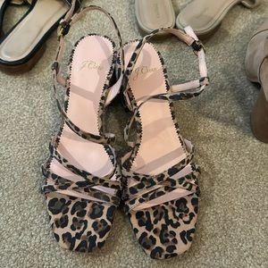 J Crew leopard block heel sandal size 7.5 never worn